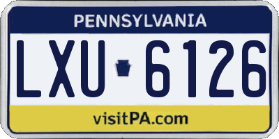 PA license plate LXU6126