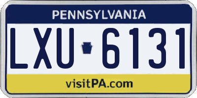PA license plate LXU6131