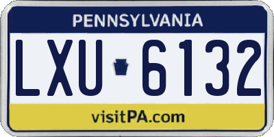 PA license plate LXU6132