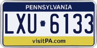PA license plate LXU6133
