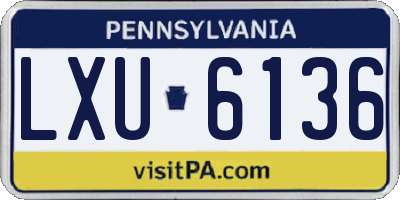 PA license plate LXU6136