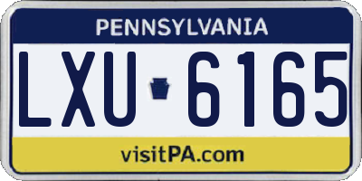 PA license plate LXU6165