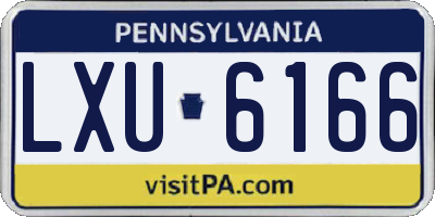 PA license plate LXU6166