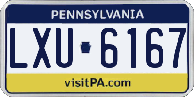 PA license plate LXU6167