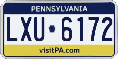 PA license plate LXU6172