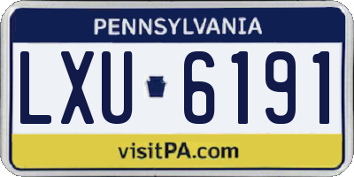 PA license plate LXU6191