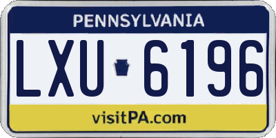 PA license plate LXU6196