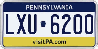 PA license plate LXU6200