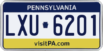 PA license plate LXU6201