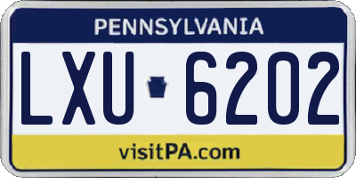 PA license plate LXU6202