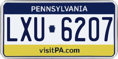 PA license plate LXU6207