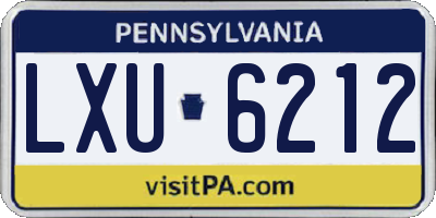 PA license plate LXU6212