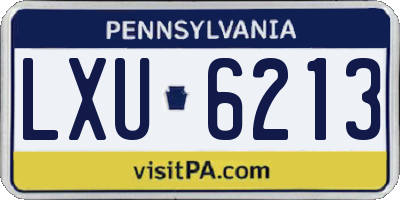 PA license plate LXU6213