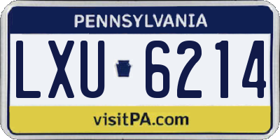 PA license plate LXU6214