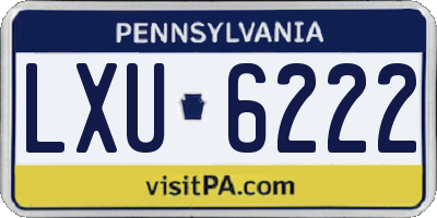 PA license plate LXU6222