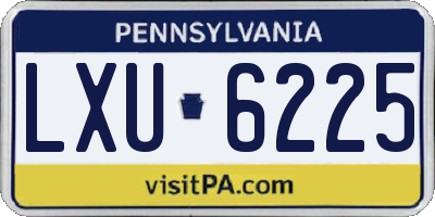 PA license plate LXU6225