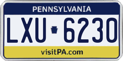 PA license plate LXU6230