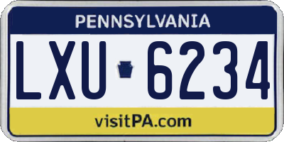 PA license plate LXU6234
