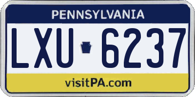 PA license plate LXU6237