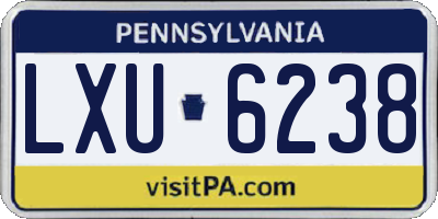 PA license plate LXU6238