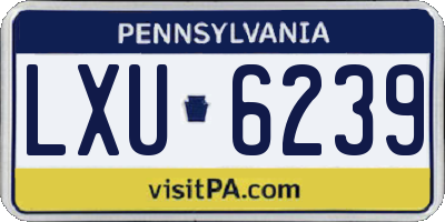 PA license plate LXU6239