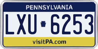 PA license plate LXU6253