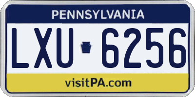 PA license plate LXU6256