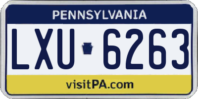 PA license plate LXU6263