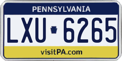 PA license plate LXU6265