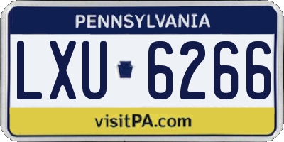 PA license plate LXU6266