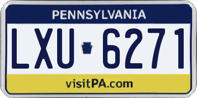 PA license plate LXU6271