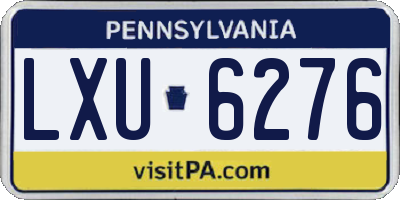 PA license plate LXU6276