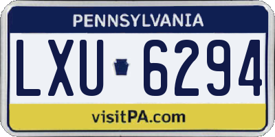 PA license plate LXU6294