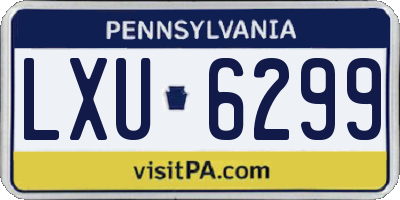 PA license plate LXU6299