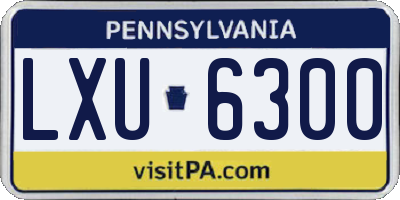 PA license plate LXU6300