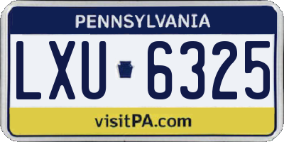 PA license plate LXU6325