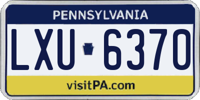PA license plate LXU6370