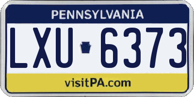 PA license plate LXU6373