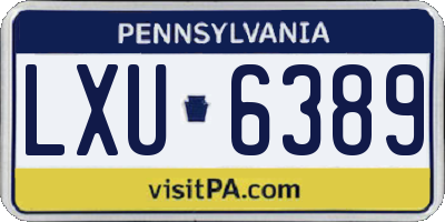 PA license plate LXU6389