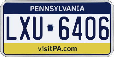 PA license plate LXU6406