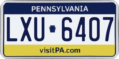 PA license plate LXU6407