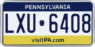 PA license plate LXU6408