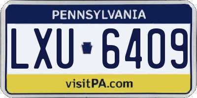 PA license plate LXU6409