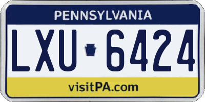 PA license plate LXU6424