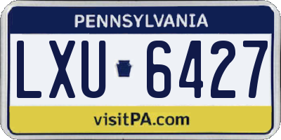 PA license plate LXU6427