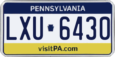 PA license plate LXU6430