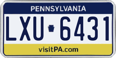 PA license plate LXU6431