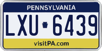 PA license plate LXU6439