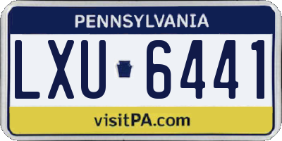PA license plate LXU6441