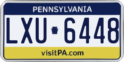 PA license plate LXU6448